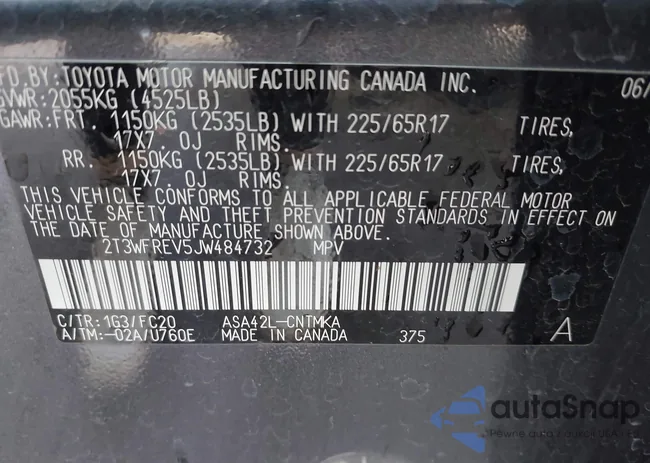 2T3WFREV5JW484732: 44331475