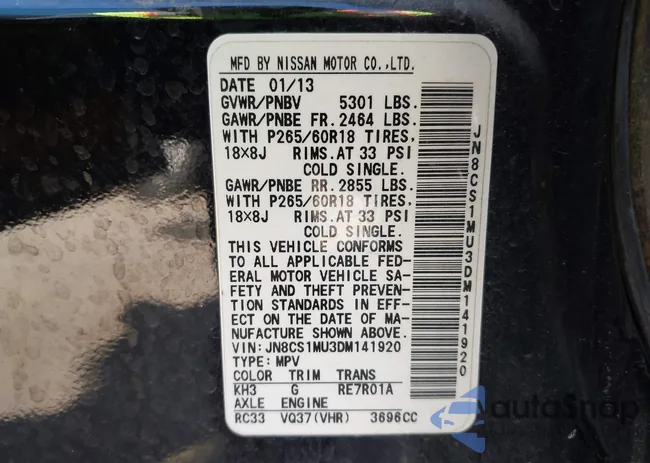 JN8CS1MU3DM141920: 44331508