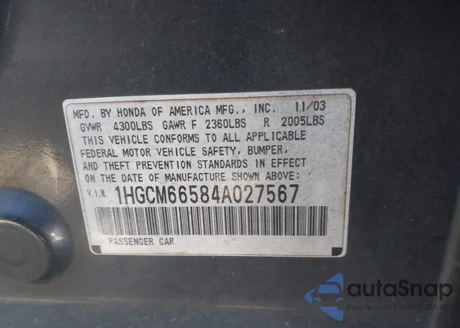 1HGCM66584A027567: 44330596