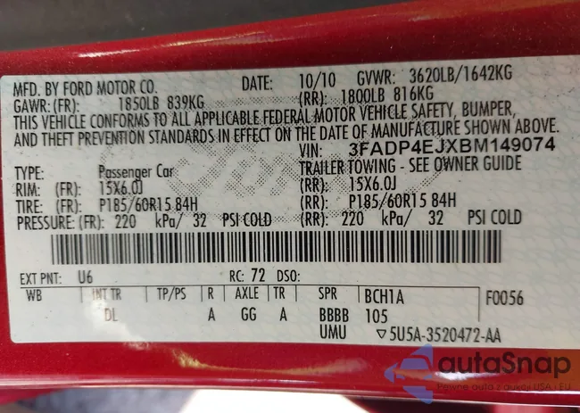 3FADP4EJXBM149074: 44330644