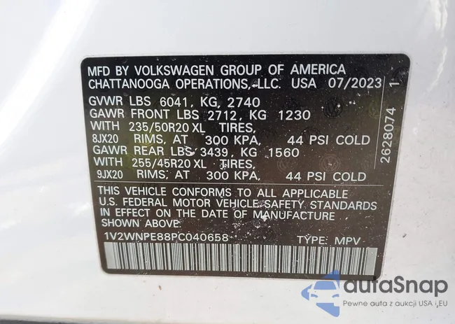 1V2WNPE88PC040658: 44330678