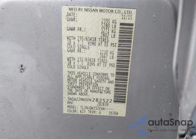 5N1AZ2MH5FN282522: 44330761