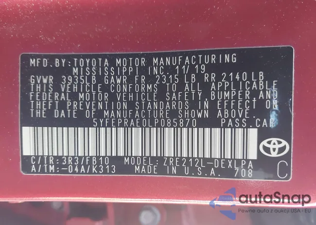 5YFEPRAE0LP085870: 44330780