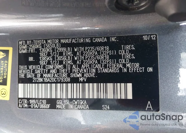 2T2BK1BA2DC179308: 44330875