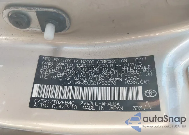 JTDKN3DU2B1453378: 44330877