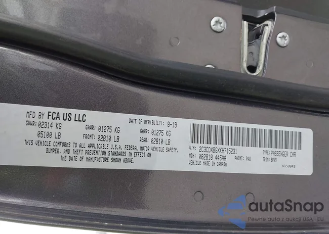 2C3CDXBGXKH715231: 44332069