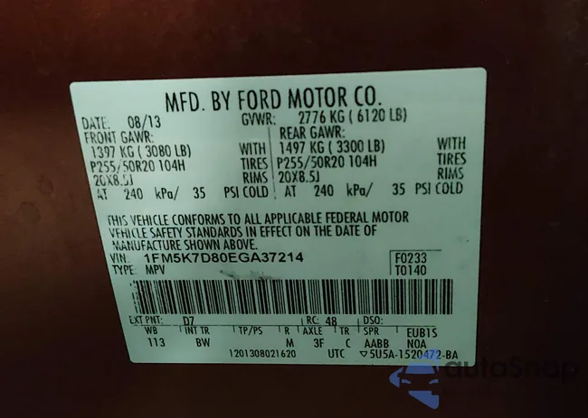 1FM5K7D80EGA37214: 44332079