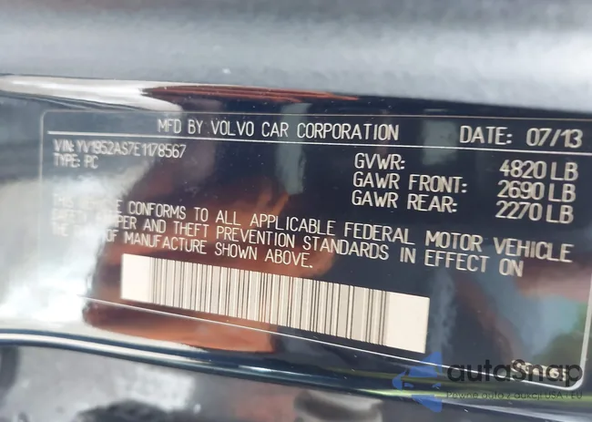 YV1952AS7E1178567: 44332101