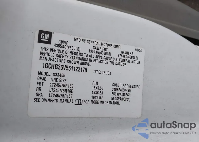 1GCHG35V551122178: 44332130