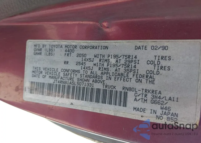 JT4RN81A5L5071331: 44332148