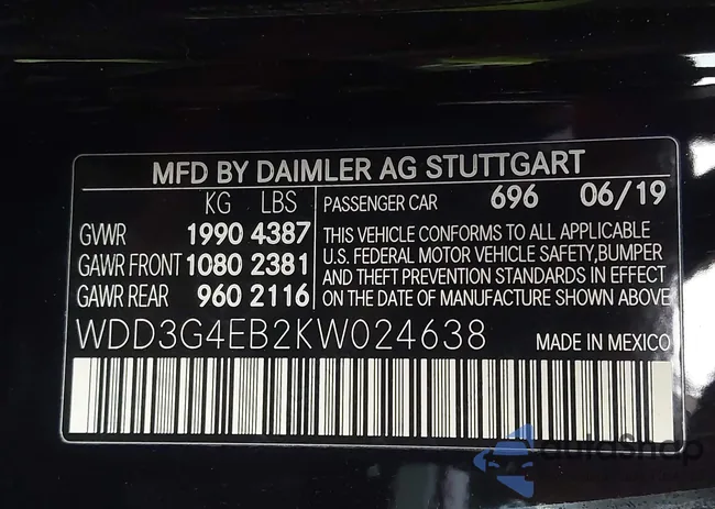 WDD3G4EB2KW024638: 44332243