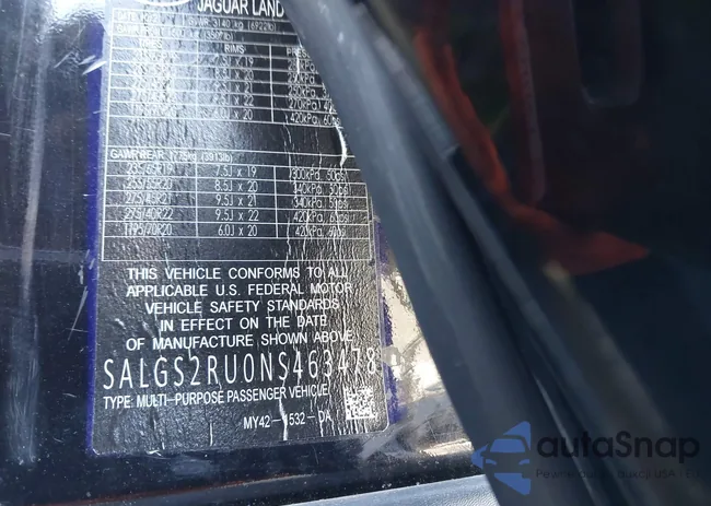 SALGS2RU6NA463748: 44332289