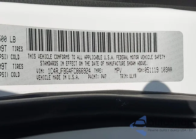 1C4RJFBG4FC866924: 44332342