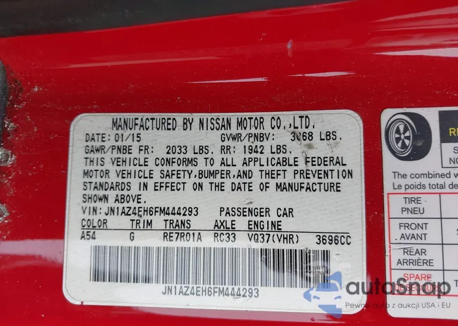 JN1AZ4EH6FM444293: 44332355