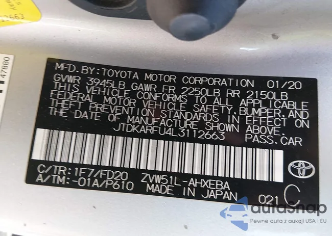 JTDKARFU4L3112663: 44332555