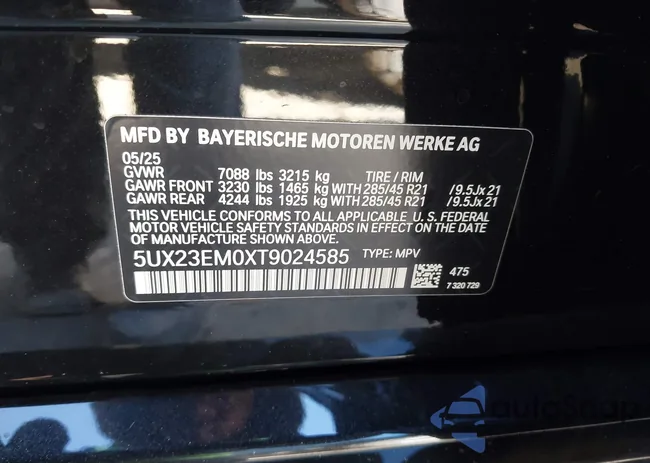 5UX23EM0XT9024585: 44331581