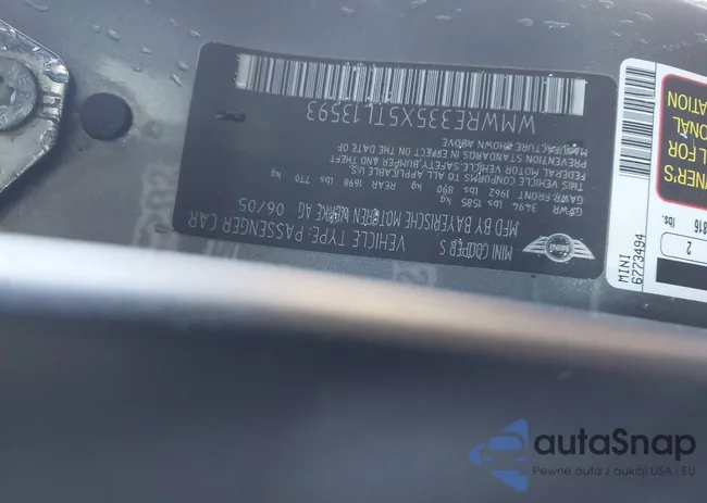 WMWRE335X5TL13593: 44331597