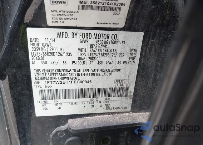 1FT7W2BT1FEC00946: 44331663