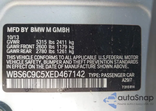 WBS6C9C5XED467142: 44331949