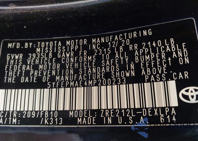 5YFEPMAE4MP200233: 44331963