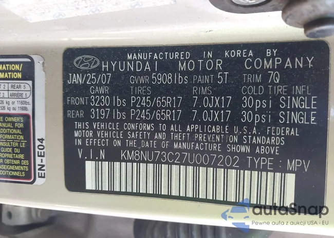 KM8NU73C27U007202: 44332959