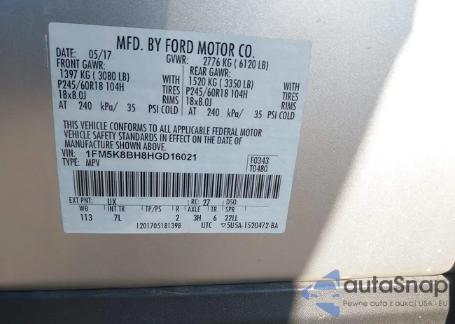 1FM5K8BH8HGD16021: 44333029