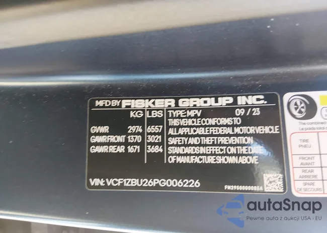 VCF1ZBU26PG006226: 44333095