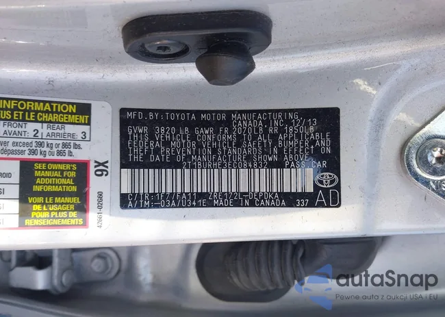 2T1BURHE3EC084832: 44333353