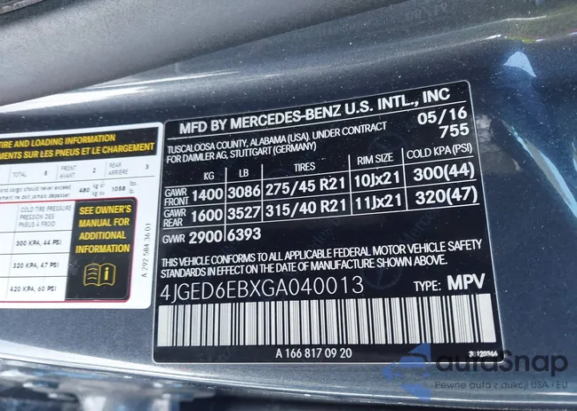 4JGED6EBXGA040013: 44333385