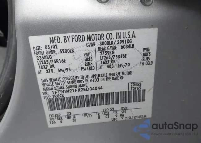 1FTNW21FX2ED34044: 44333476