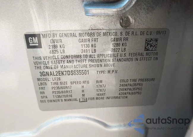 3GNAL2EK7DS635501: 44333495