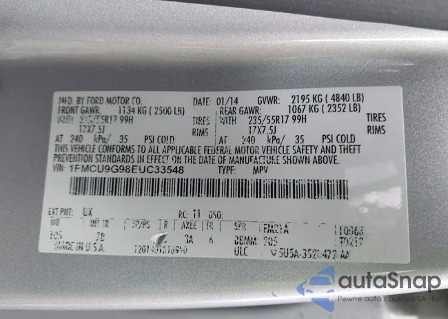 1FMCU9G98EUC33548: 44333502