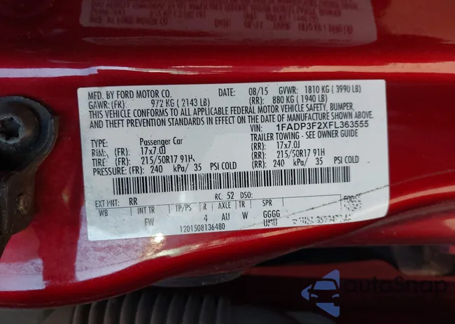 1FADP3F2XFL363555: 44332659