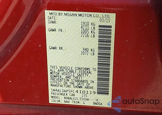 1N4AL3AP5FC410119: 44332809