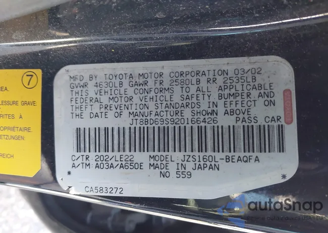 JT8BD69S920166426: 44332829