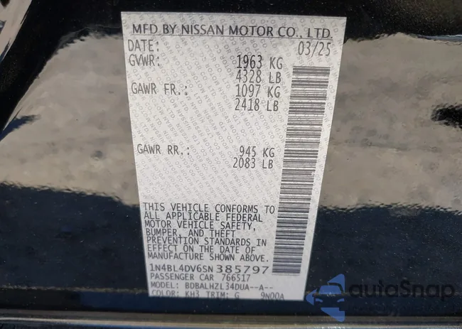 1N4BL4DV6SN385797: 44332873