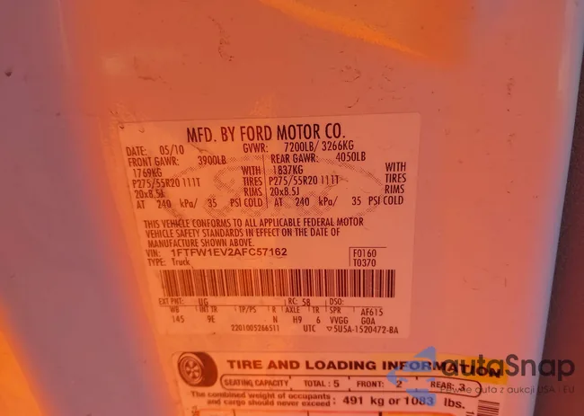 1FTFW1EV2AFC57162: 44332942