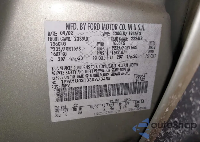 1FMYU03133KA73458: 44332953