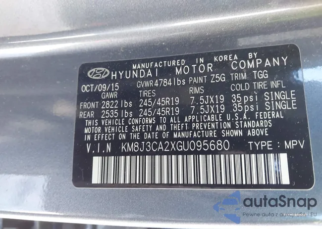 KM8J3CA2XGU095680: 44334168