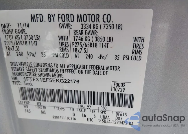 1FTFX1EF5EKG22176: 44334255