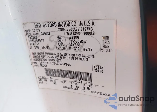 1FTPX12554NA57344: 44334285