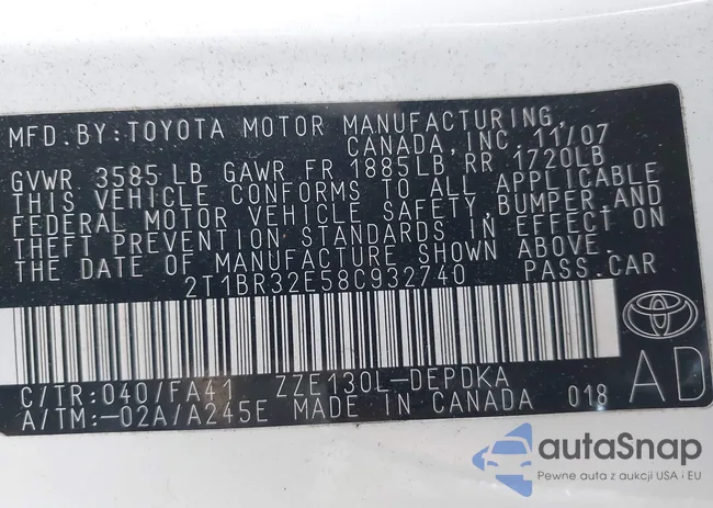 2T1BR32E58C932740: 44334294