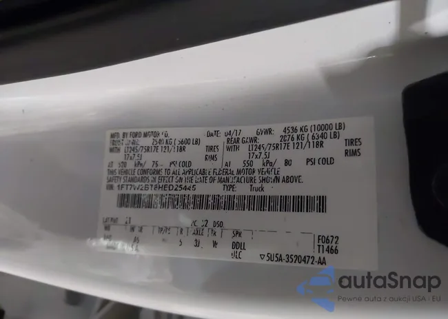 1FT7W2BT8HED25445: 44334295