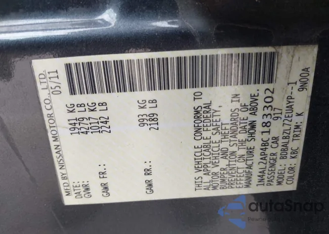 1N4AL2AP4BC183302: 44334453