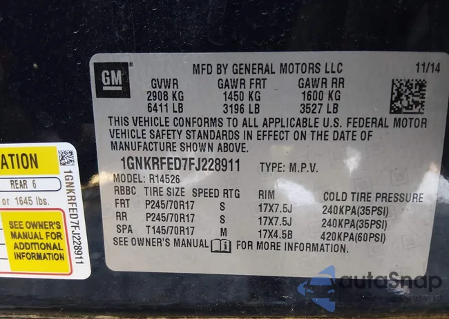 1GNKRFED7FJ228911: 44334466