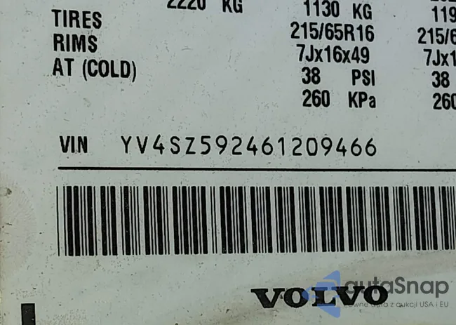 YV4SZ592461209466: 44334477