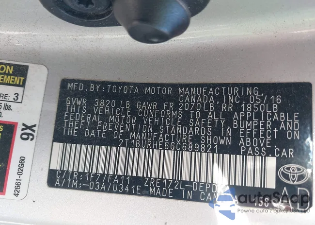 2T1BURHE6GC689821: 44334489