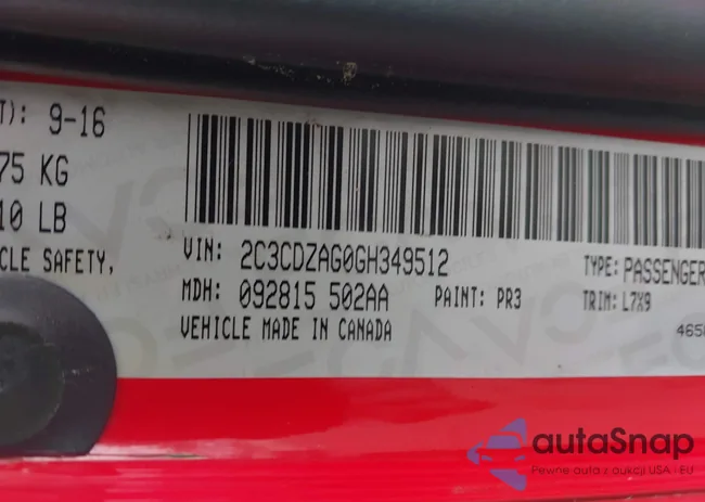 2C3CDZAG0GH349512: 44334520