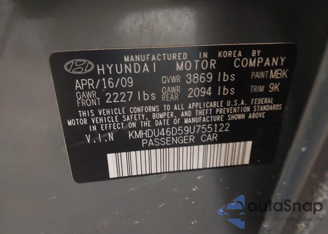 KMHDU46D59U755122: 44334540