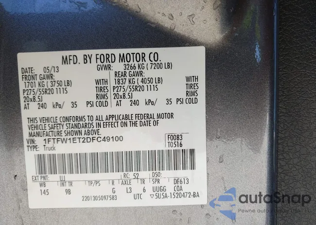 1FTFW1ET2DFC49100: 44333619